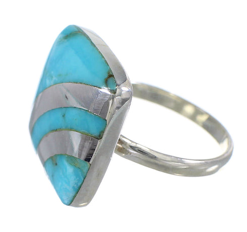 Turquoise Southwest Genuine Sterling Silver Jewelry Ring Size 5-1/2 QX79358